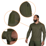 Polo Camotec Army ID Long CoolPass Pique Olive - Image 4