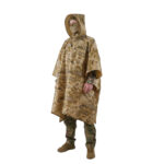 Poncho raincoat with sealed seams Kiborg Waterproof Pixel