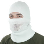 Kiborg White knitted balaclava hat - Image 4