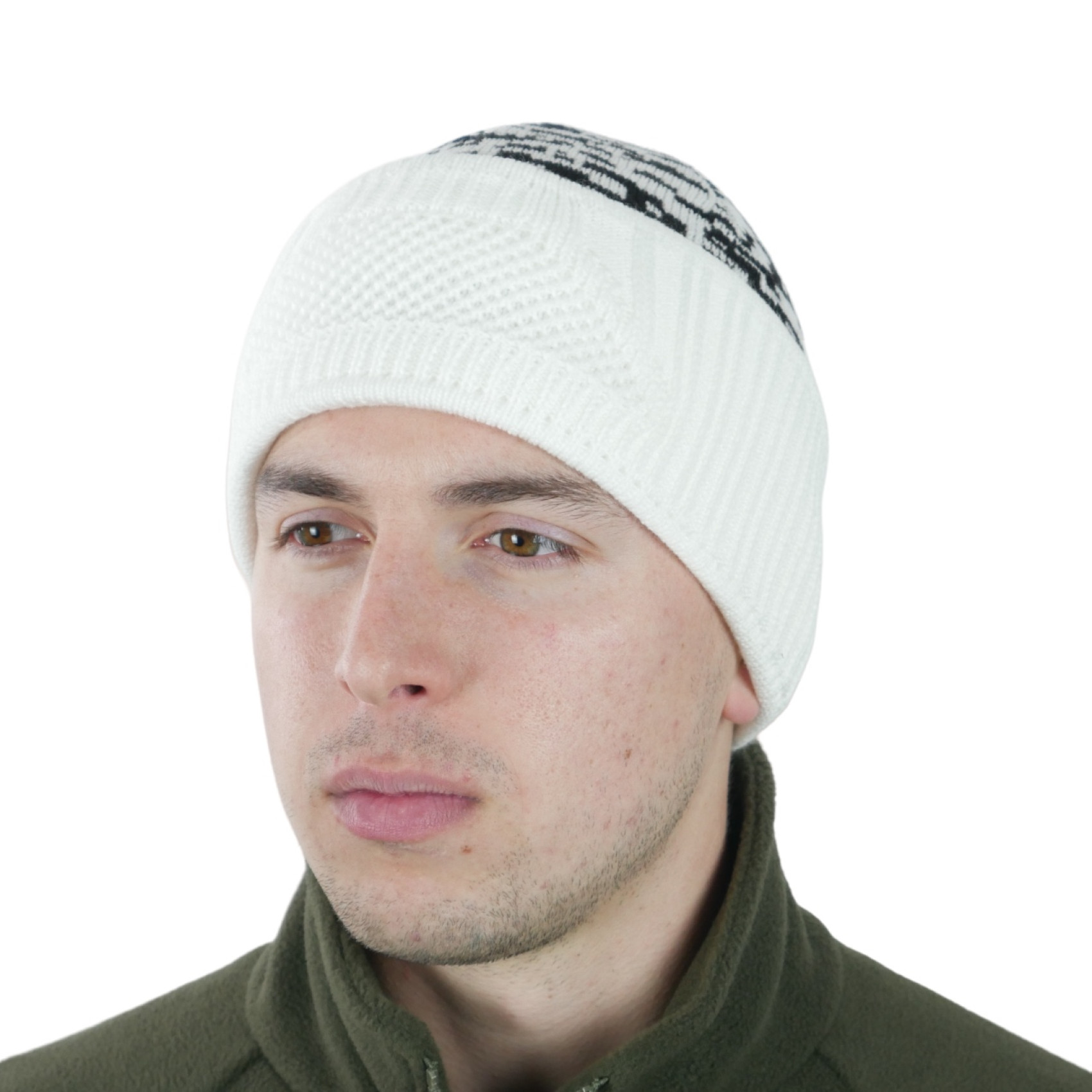 shapka-balaklava-vyazana-kiborg-bilyy-piksel-1-1700x1700-1.jpg Kiborg White Pixel knitted balaclava hat - Image 1