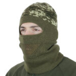 Kiborg Olive Pixel knitted balaclava hat - Image 4