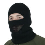 Kiborg Black fleece-knit balaclava hat - Image 4