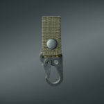 Universal carabiner attachment with button DEFua Olive (1pc) - Image 2